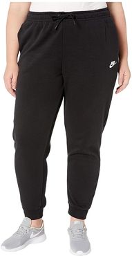 Plus Size NSW Essential Pants Regular Fleece (Black/White) Women's Casual Pants