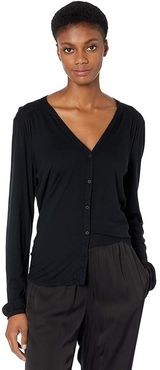 Mason Ultra Jersey Stand Collar Shirt (Black) Women's Clothing
