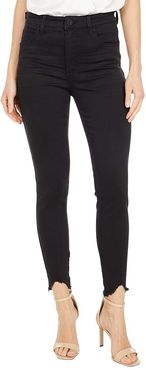 Connie High-Rise Fab Ab with Curve Raw Hem in Black (Black) Women's Jeans