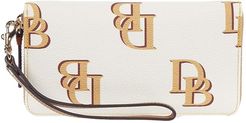 Monogram Large Zip Around Wristlet (Beige) Handbags