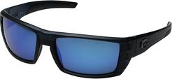 Rafael (Black Teak Frame/Blue Mirror Glass W580) Fashion Sunglasses