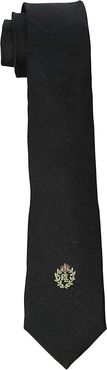 Solid Tie w/ Crest (Big Kids) (Black) Ties