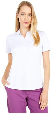 SWING TECH Solid Knit Polo (Brilliant White) Women's Clothing