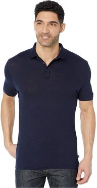 Merino Light Short Sleeve Polo (Navy) Men's Clothing