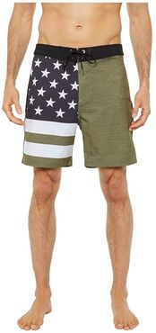 18 Phantom Patriot Boardshorts (Medium Olive) Men's Swimwear