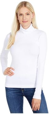Refined Rib L/S Turtleneck (White) Women's Long Sleeve Pullover