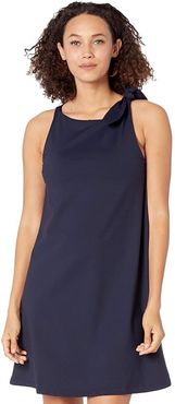 Bow Neck Shift Dress (Midnight) Women's Clothing