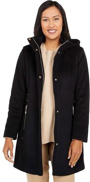 Hooded Wool Coat V20770-ZA (Black) Women's Clothing