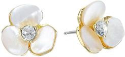 Disco Pansy Studs (Cream/Clear) Earring