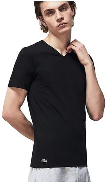 3-Pack V-Neck Slim Fit Essential T-Shirt (Black) Men's Clothing