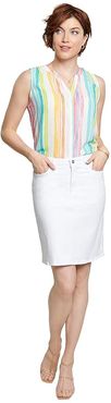 Denim Skirt in Optic White (Optic White) Women's Skirt