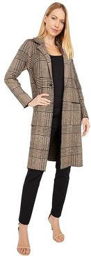 Sharon Plaid Long Blazer Jacket (Beige Combo) Women's Jacket