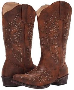 Eaglets (Brown Faux Leather) Cowboy Boots