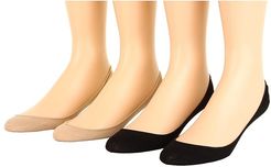 Hidden Cotton Liner 4-Pair Pack (Black/Cream Assorted) Women's No Show Socks Shoes