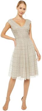 Midi Beaded Dress (Silver) Women's Dress