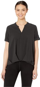 Spotless Traveler Short Sleeve Top (Jet Black) Women's Blouse