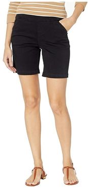7 Petite Gracie Pull-On Shorts in Twill (Black) Women's Shorts