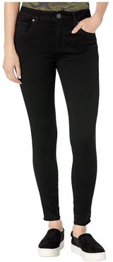 Donna High-Rise Ankle Skinny Raw Hem in Black (Black) Women's Jeans