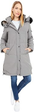 Heavy Puffer Parka w/ Faux Fur Hood V20768-ZA (Light Grey) Women's Clothing