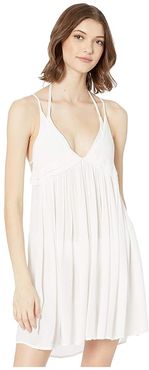 Saltwater Solids Tank Dress Cover-Up (White) Women's Swimwear