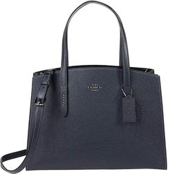 Polished Pebble Leather Charlie Carryall (Midnight Navy) Handbags