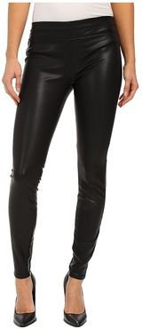 Faux Leather Pull On Skinny (Black) Women's Casual Pants