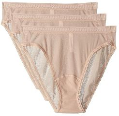 Gossamer Mesh Hi-Cut Brief 3-Pack 3012P3 (Champagne) Women's Underwear