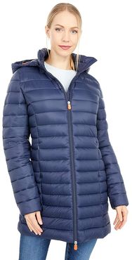 Giga Hooded Puffer Jacket with Removable Hood (Navy/Blue) Women's Clothing