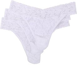 3-Pack Original Rise Thong (White) Women's Underwear