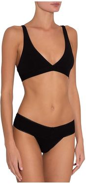 Pima Goddess Everyday V-Bralette (Black) Women's Bra