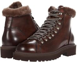 Shearling Detail Hiker Boot (Brown) Men's Shoes