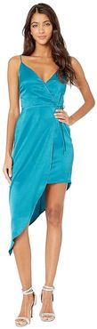 Asymmetrical Side Tie Dress TLC6245022 (Marine Blue) Women's Dress