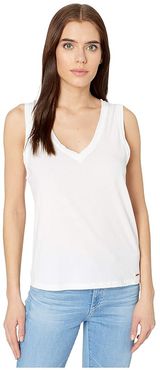 Lola V-Neck Tank Top (White) Women's Clothing