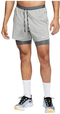 Flex Stride 2-in-1 Shorts 5 (Iron Grey/Iron Grey/Heather/Reflective Silver) Men's Shorts