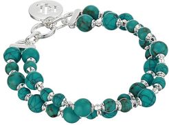 Beaded Logo Stretch Bracelet (Turquoise) Bracelet
