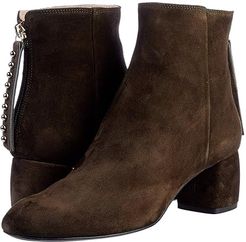 Back Zip Ankle Bootie (Forest Green) Women's Shoes