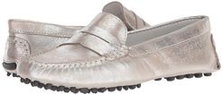 Brushed Metallic Penny Driver (Silver Metallic) Women's Slip on  Shoes