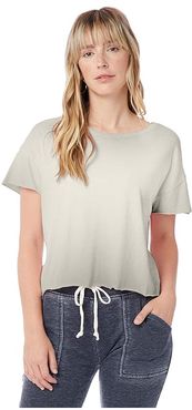 Cropped Raw Edge Tee (Venice Green Element Wash) Women's Clothing