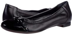 Cap Toe Ballet Flat (Black) Women's Shoes