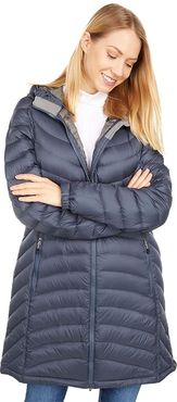 Ultralight 850 Down Hooded Coat (Gunmetal Gray) Women's Clothing