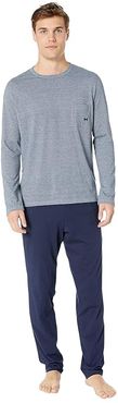 Comfort Long Sleepwear (Navy) Men's Pajama Sets