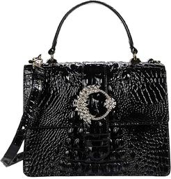 Melbourne Luxe Mini Francine Satchel (Black) Handbags