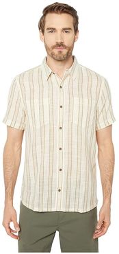 Salton Short Sleeve Shirt (Dark Chino Stripe) Men's Clothing