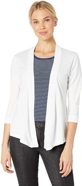 Supreme Jersey Mid Sleeve Cardigan (White) Women's Sweater