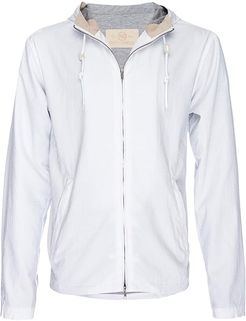Hooded Zip Beach Jacket (White) Men's Jacket
