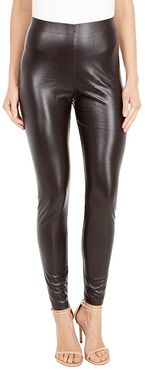 Leatherette High-Rise Leggings (Espresso) Women's Casual Pants