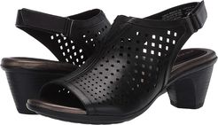 Medici Peep (Black Smooth) Women's Shoes