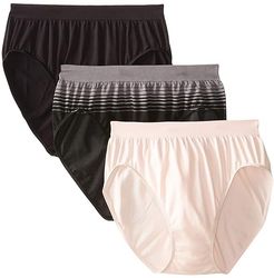Comfort Revolution Microfiber Hi-Cut Panty 3-Pack (Excalibur/Pink/Black) Women's Underwear