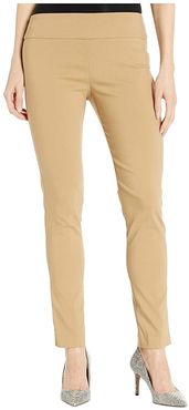 Control Stretch Pull-On Ankle Pants with Back Slit Detail (Latte) Women's Casual Pants