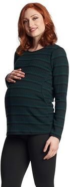 Ashley Maternity Nursing Sweater (Hunter Stripe) Women's Clothing
